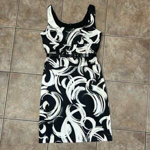Maurices Black and White Abstract Swirl Tank Dress Size 9/10
